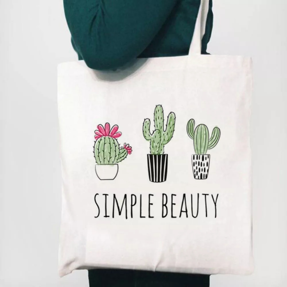 ♻️ Reusable Canvas Tote Cute & Simple